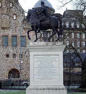 King William III on horseback statue, Glasgow Cathedral Square, Scotland