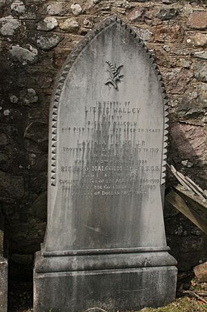 Lavinia Malcolm's grave in Dollar churchyard