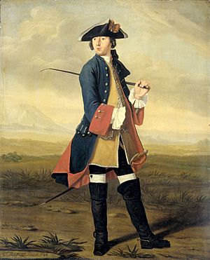 Ludolf Bakhuysen II (1717-82). Schilder, in het uniform der Dragonders, SK-A-2190.jpg