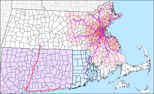 MBTA Commuter Rail and funding district and CTrail lines