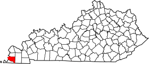 Map of Kentucky highlighting Hickman County
