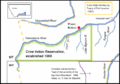 Map with the Battlefield of Pease Bottom, Montana (1873) and relevant Indian territories