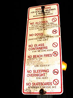 Mission Beach regulations