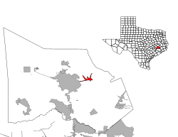 Location of Cut and Shoot, Texas