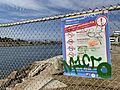 Multilingual sign warning of contaminated fish in Ballona Creek