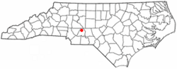 Location of New London, North Carolina