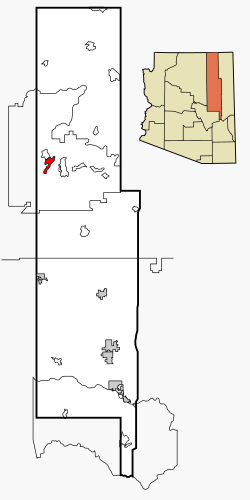 Location in Navajo County and the state of Arizona