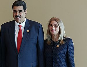 Nicolás Maduro and Cilia Flores in 2019 (cropped)