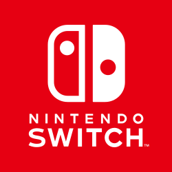 The logo for the Nintendo Switch console, consisting of two heavily stylized Joy-Con controllers accompanied by the text "NINTENDO SWITCH" below.