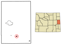 Location of Lusk in Niobrara County, Wyoming.