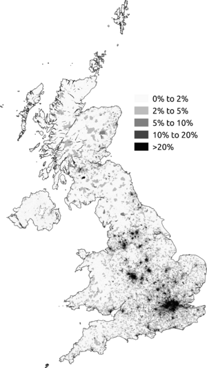 Non-white in the 2011 census