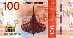 100 kroner banknote obverse