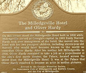 Oliver Hardy Historical Marker Milledgeville, Ga