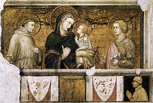 Pietro Lorenzetti - Madonna with St Francis and St John the Evangelist - WGA13519