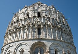 Pisa Baptistery, east side above main portal