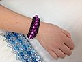 Rainbow Loom bracelet with beads
