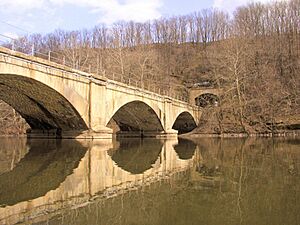 Reading Railroad bridge and tunnel north of Phoenixville, January 2012