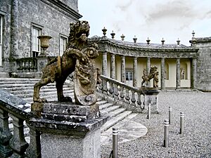 Russborough House west courtyard and statuary