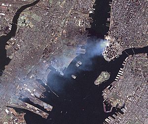 September 11 attack seen from space by nasa crop