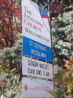 St. Stephen Woodlawn hours sign