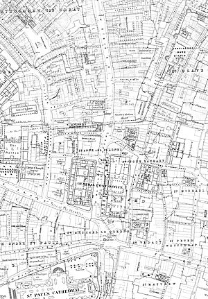 St Martin's Le Grand area Ordnance Survey map 1875