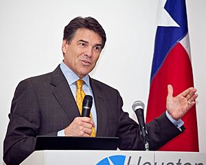Texas Governor Rick Perry speaking at the Houston Technology Center in 2010