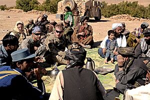 US Army Soldier and Afghan Police