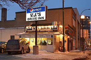 VJ's Drive Inn restaurant on Main Street in Winnipeg, Manitoba.JPG