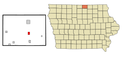 Location of Kensett, Iowa