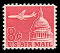 1962 -Red -Jetliner Over Capitol Building -C64