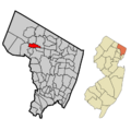 Bergen County New Jersey Incorporated and Unincorporated areas Waldwick Highlighted