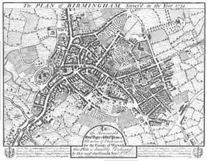Birmingham - Westley Map 1731