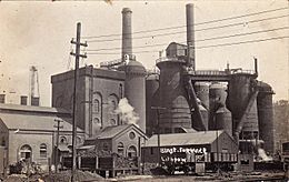 Blast furnace at Lithgow, N.S.W. - very early 1900s