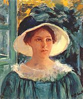 Cassatt Mary Young Woman in Green, Outdoors in the Sun 1914