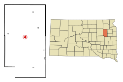 Location within Clark County and South Dakota