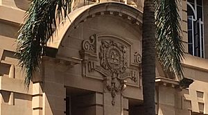 Close-up detail of Family Services Building, 2015 02