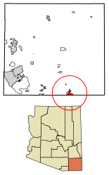 Location of Douglas in Cochise County, Arizona