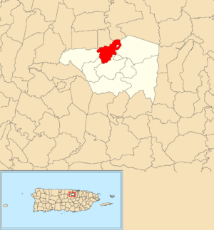 Location of Contorno within the municipality of Toa Alta shown in red