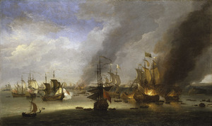 Destruction of the Soleil Royal at the Battle of La Hogue, 23 May 1692 RMG BHC0338.tiff