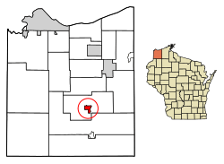 Location of the Village of Solon Springsin Douglas County, Wisconsin