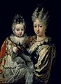 Elisabeth Farnese with her eldest son Infante Carlos (future Carlos III of Spain) in 1716 by Melendez
