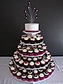 Funky Daisy Gerbera Wedding Cupcake Tower (4740111499)