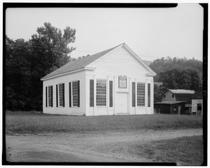 George A. Eisenman August, 1970 NORTHEAST AND NORTHWEST (FRONT) ELEVATIONS - Millbrook Methodist Episcopal Church, Millbrook, Warren County, NJ HABS NJ,21-MILBRO,2-1
