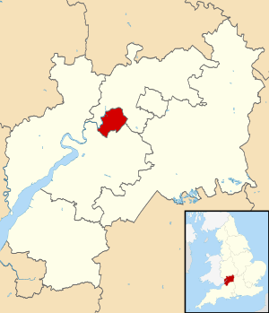 City of Gloucester shown within Gloucestershire