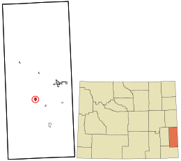 Location in Goshen County and the state of Wyoming