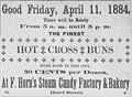 Hot Cross Buns Ad for Good Friday 1884