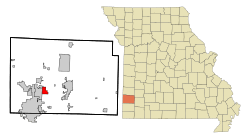 Location of Carterville, Missouri