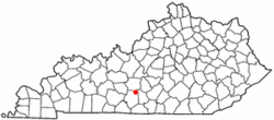 Location of Hiseville, Kentucky