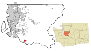 Location of Enumclaw within King County, Washington