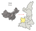 Location of Baoji Prefecture within Shaanxi (China)